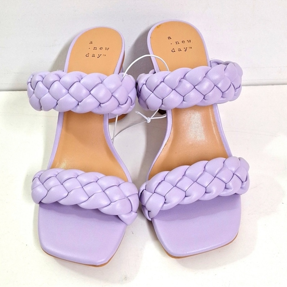 NEW! A New Day Lilac Purple Braided Heels Pumps Size 8.5 - Picture 3 of 7